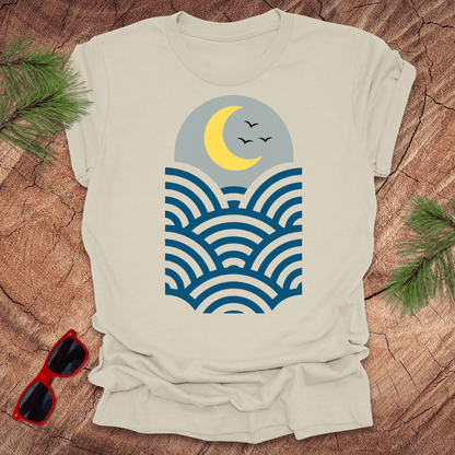 Moon and Waves Tee - Wandering Owl Adventure Gear