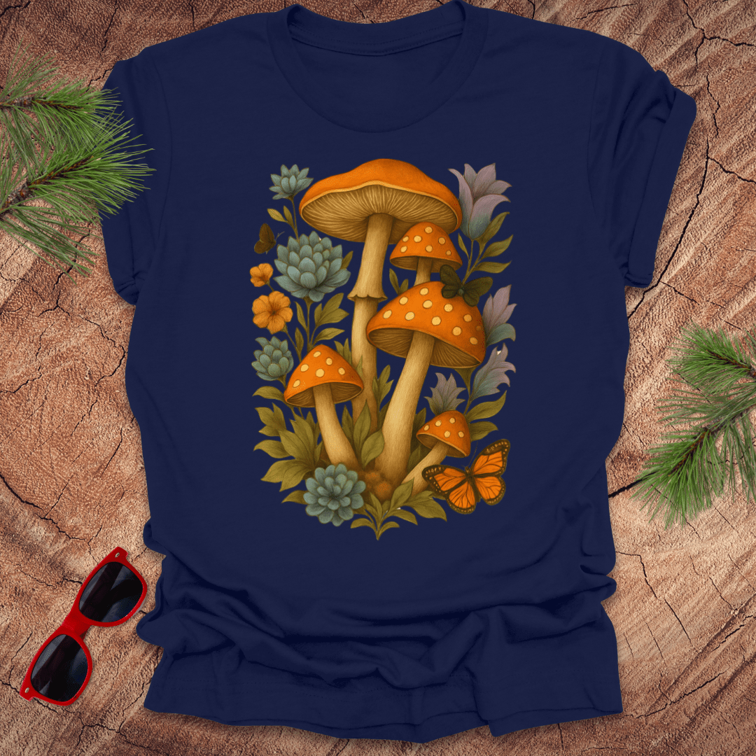 Mushrooms and Flowers Tee - Wandering Owl Adventure Gear