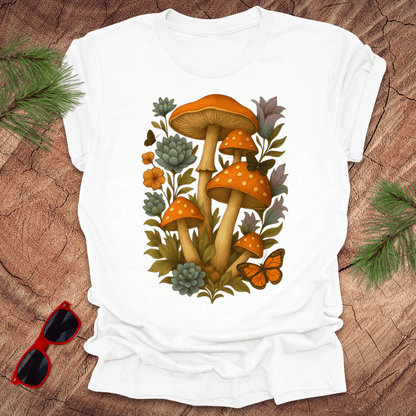 Mushrooms and Flowers Tee - Wandering Owl Adventure Gear