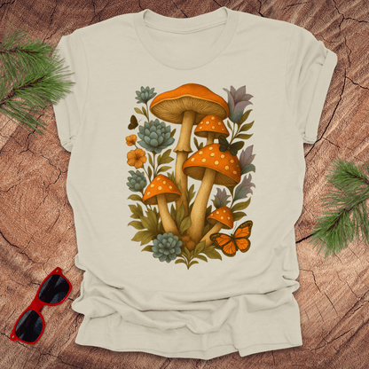 Mushrooms and Flowers Tee - Wandering Owl Adventure Gear