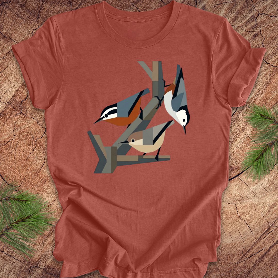 Nuthatch Friends Tee — Heather Clay