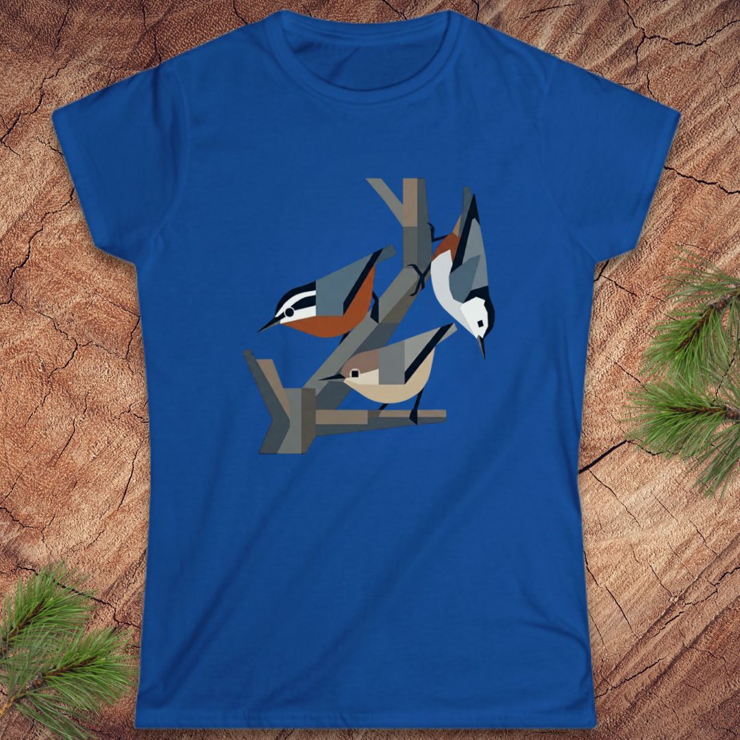 Nuthatch Friends Women's Tee — royal