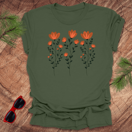 Orange Flowers Tee - Wandering Owl Adventure Gear