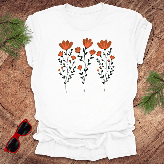Orange Flowers Tee - Wandering Owl Adventure Gear