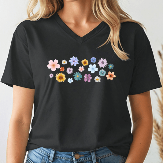 Parade of Flowers V-neck