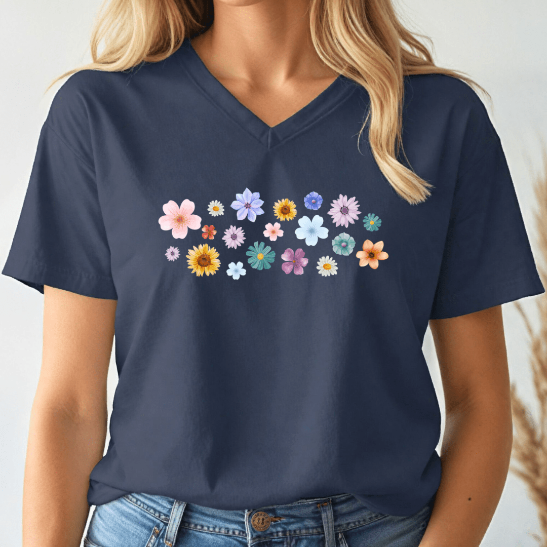 Parade of Flowers V-neck