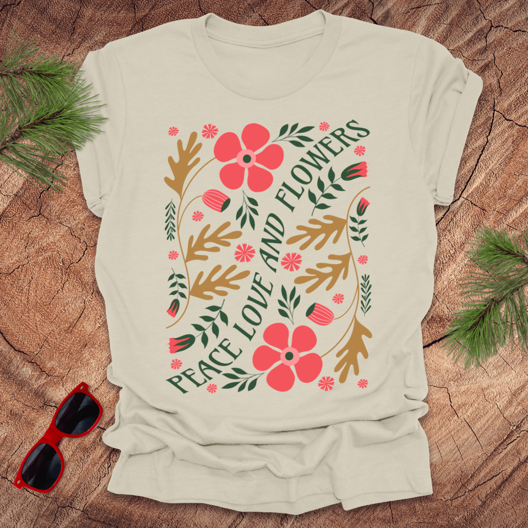 Peace, Love, and Flowers Tee - Wandering Owl Adventure Gear