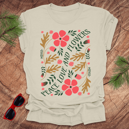 Peace, Love, and Flowers Tee - Wandering Owl Adventure Gear