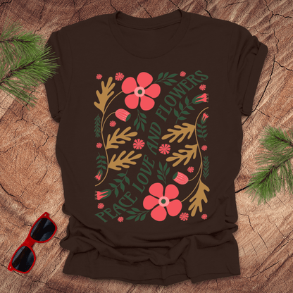 Peace, Love, and Flowers Tee - Wandering Owl Adventure Gear