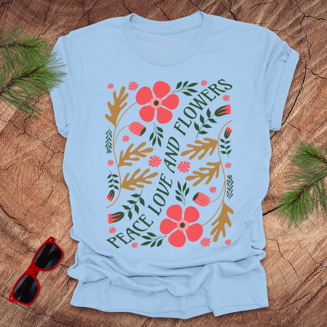 Peace, Love, and Flowers Tee - Wandering Owl Adventure Gear