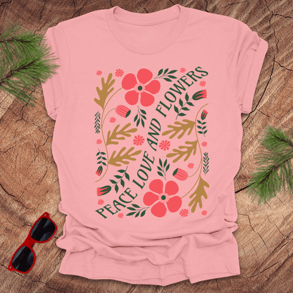 Peace, Love, and Flowers Tee - Wandering Owl Adventure Gear