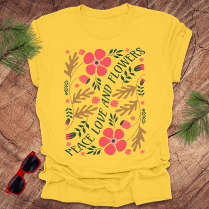 Peace, Love, and Flowers Tee - Wandering Owl Adventure Gear