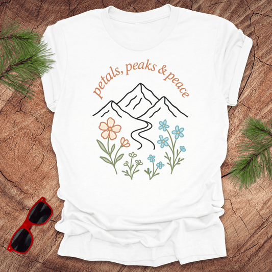 Petals, Peaks and Peace Tee - Wandering Owl Adventure Gear