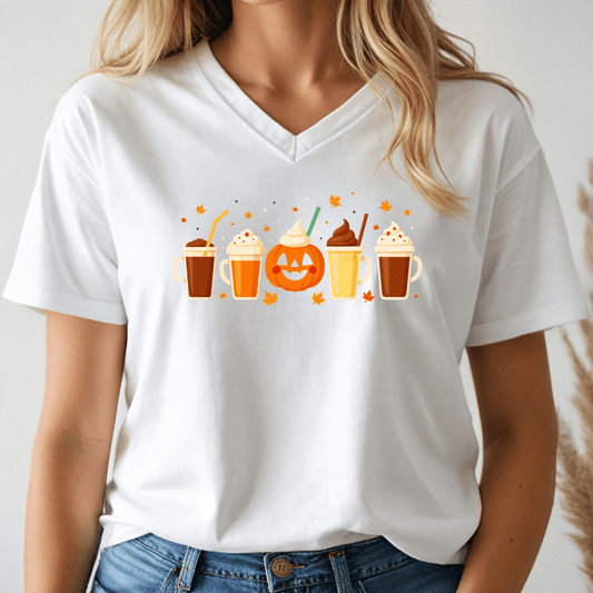 Pumpkin Spice V - neck Tee - Wandering Owl Adventure Gear