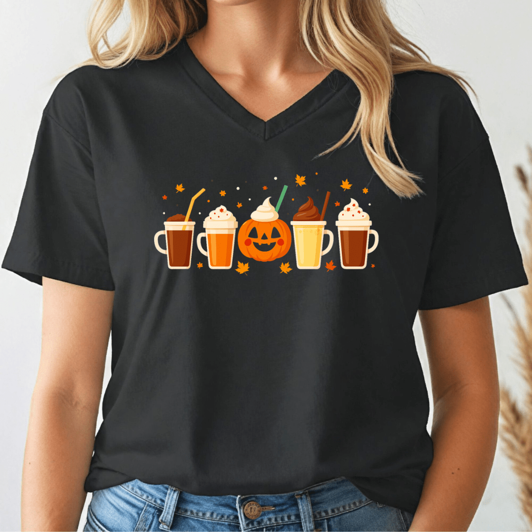 Pumpkin Spice V - neck Tee - Wandering Owl Adventure Gear