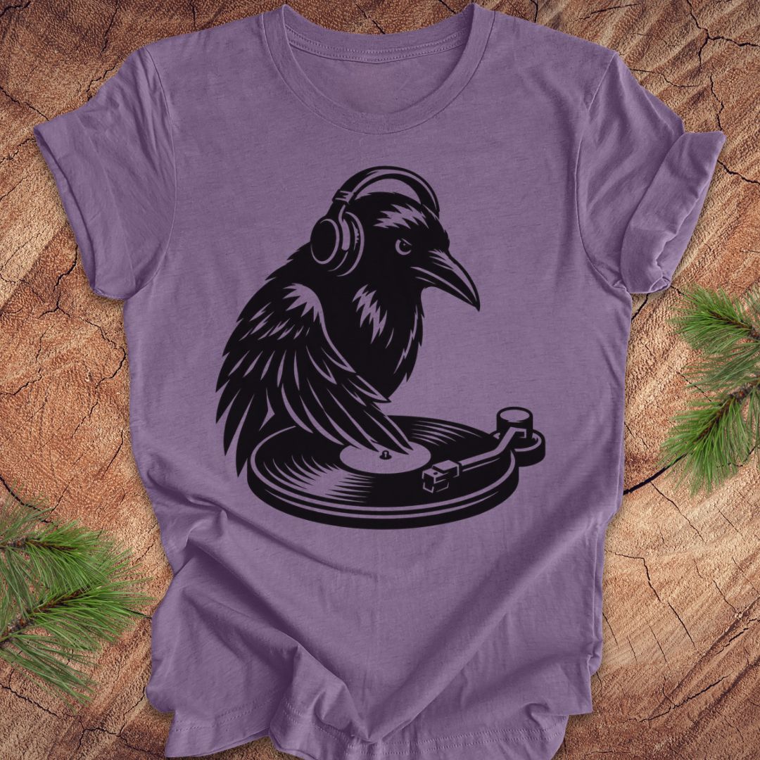 Raven DJ Tee- Corvid Lover T-Shirt – Wandering Owl Adventure Co.