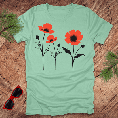 Red Poppies Tee - Wandering Owl Adventure Gear
