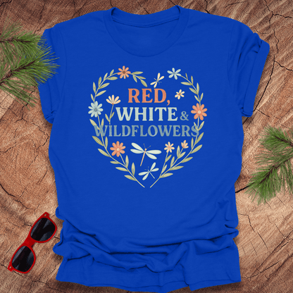 Red, White and Wildflowers 4th of July Tee - Wandering Owl Adventure Gear