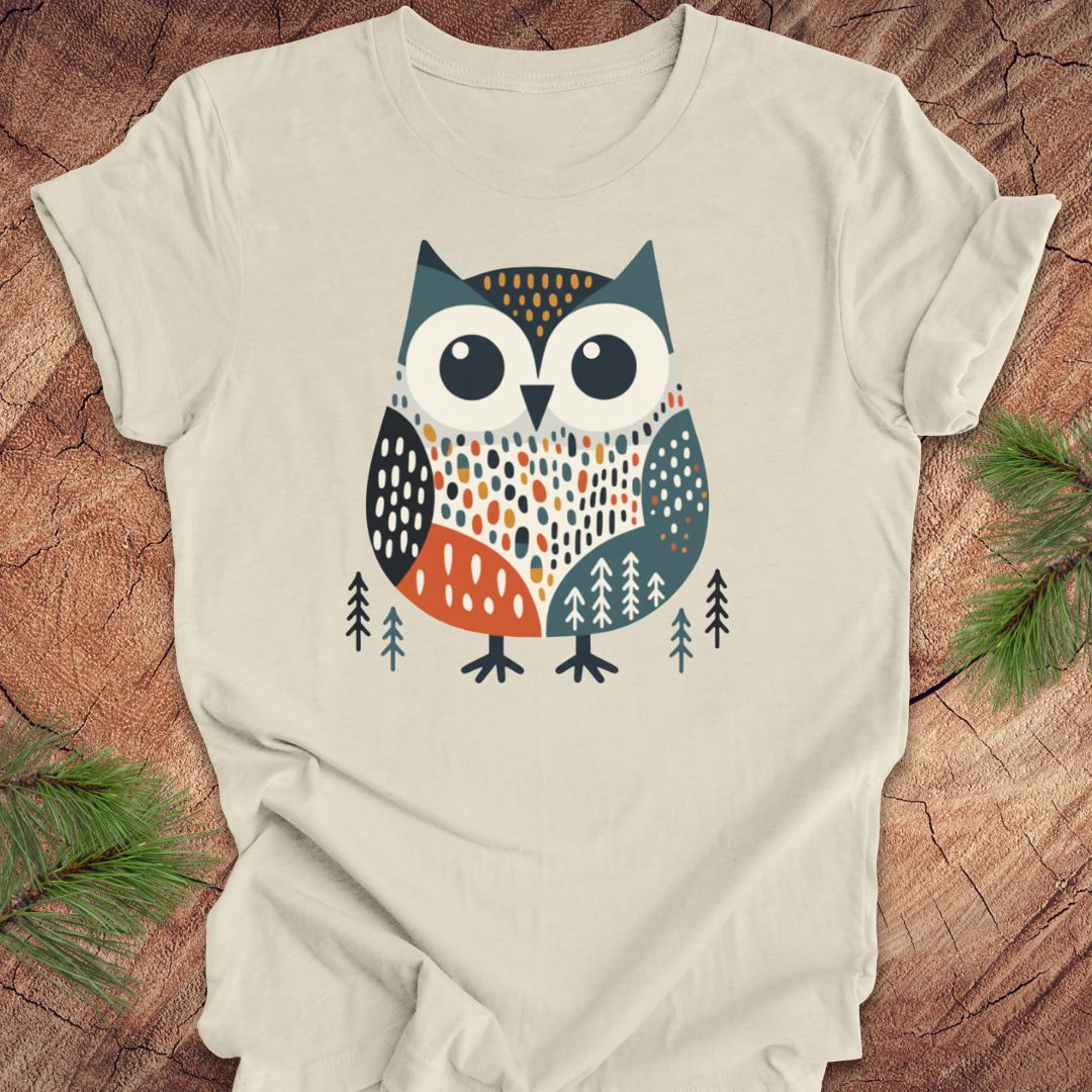 Retro Owl Tee — Natural