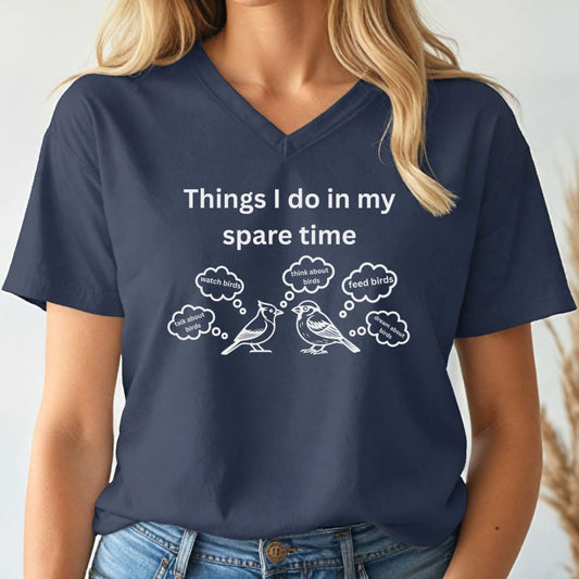 Spare Time Bird V-Neck Tee