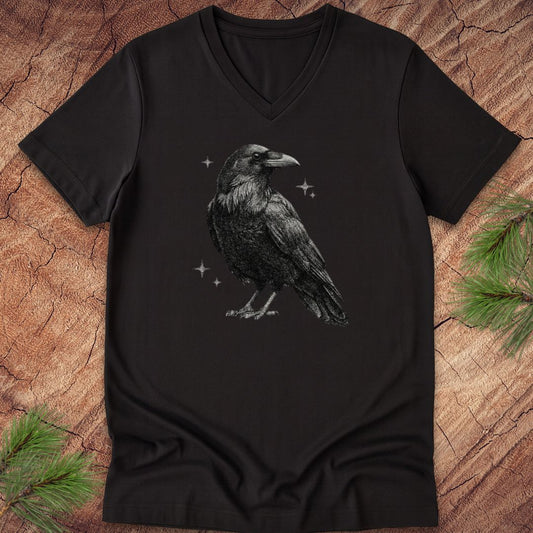 Sparkly Raven V-Neck Tee