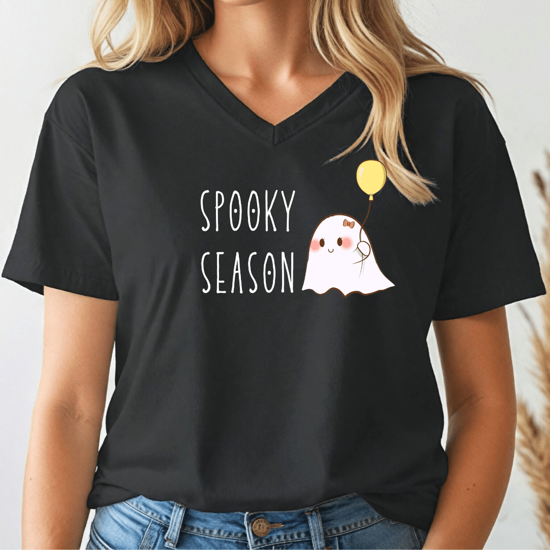 Spooky Season V - neck Tee - Wandering Owl Adventure Gear