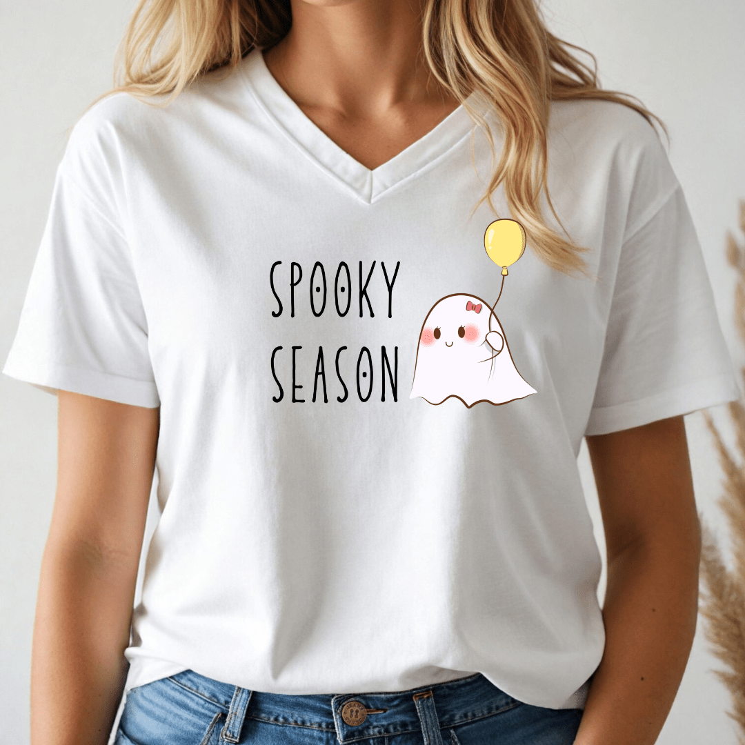 Spooky Season V - neck Tee - Wandering Owl Adventure Gear