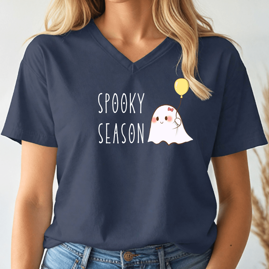 Spooky Season V - neck Tee - Wandering Owl Adventure Gear