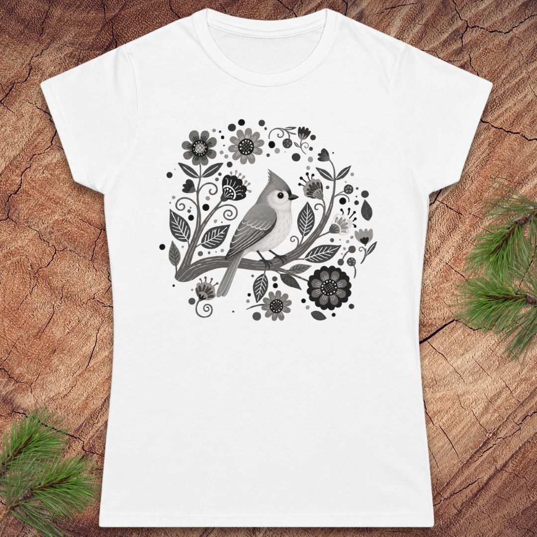 Titmouse and Flowers Women's Tee