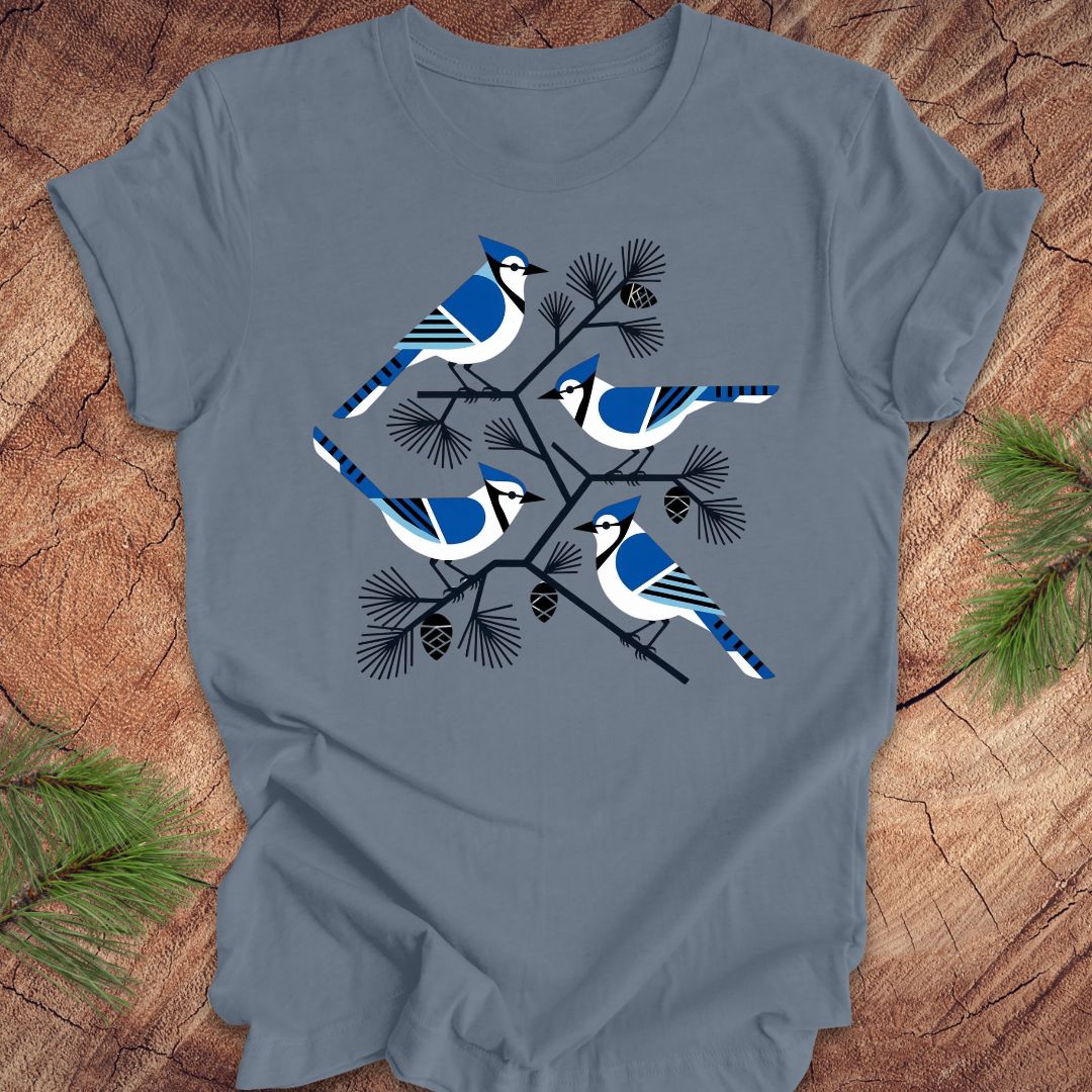Tree of Blue Jays Tee — Steel Blue