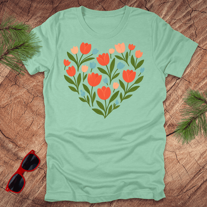 Tulips Heart Tee - Wandering Owl Adventure Gear