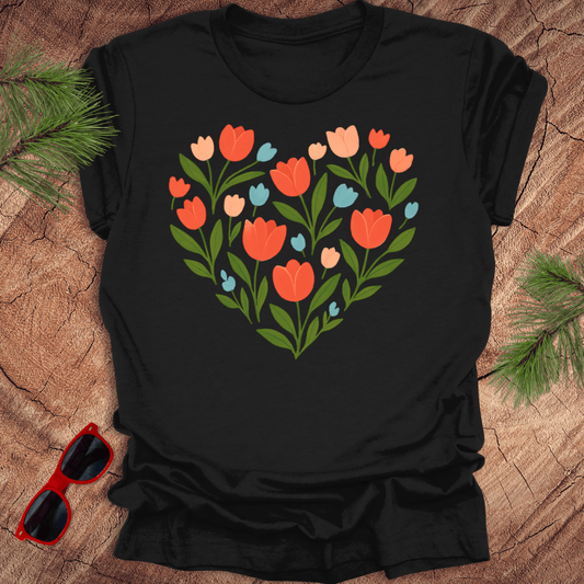 Tulips Heart Tee - Wandering Owl Adventure Gear