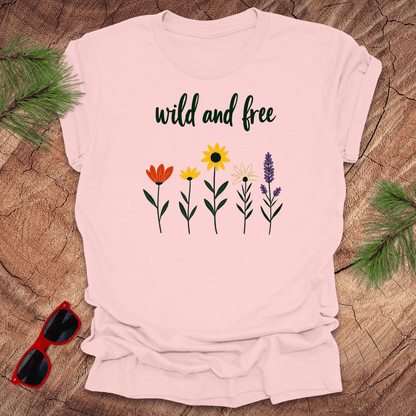Wild and Free Floral Tee - Wandering Owl Adventure Gear
