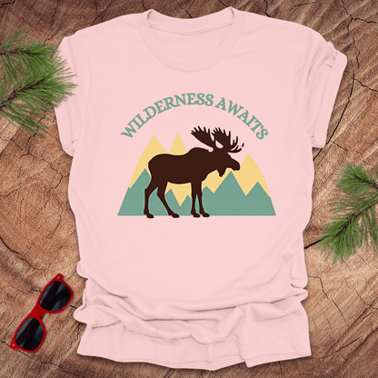 Wilderness Awaits Moose Tee - Wandering Owl Adventure Gear