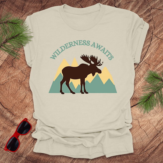 Wilderness Awaits Moose Tee - Wandering Owl Adventure Gear