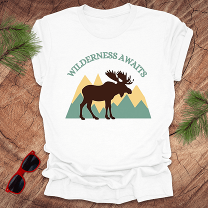 Wilderness Awaits Moose Tee - Wandering Owl Adventure Gear