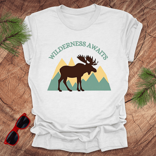 Wilderness Awaits Moose Tee - Wandering Owl Adventure Gear