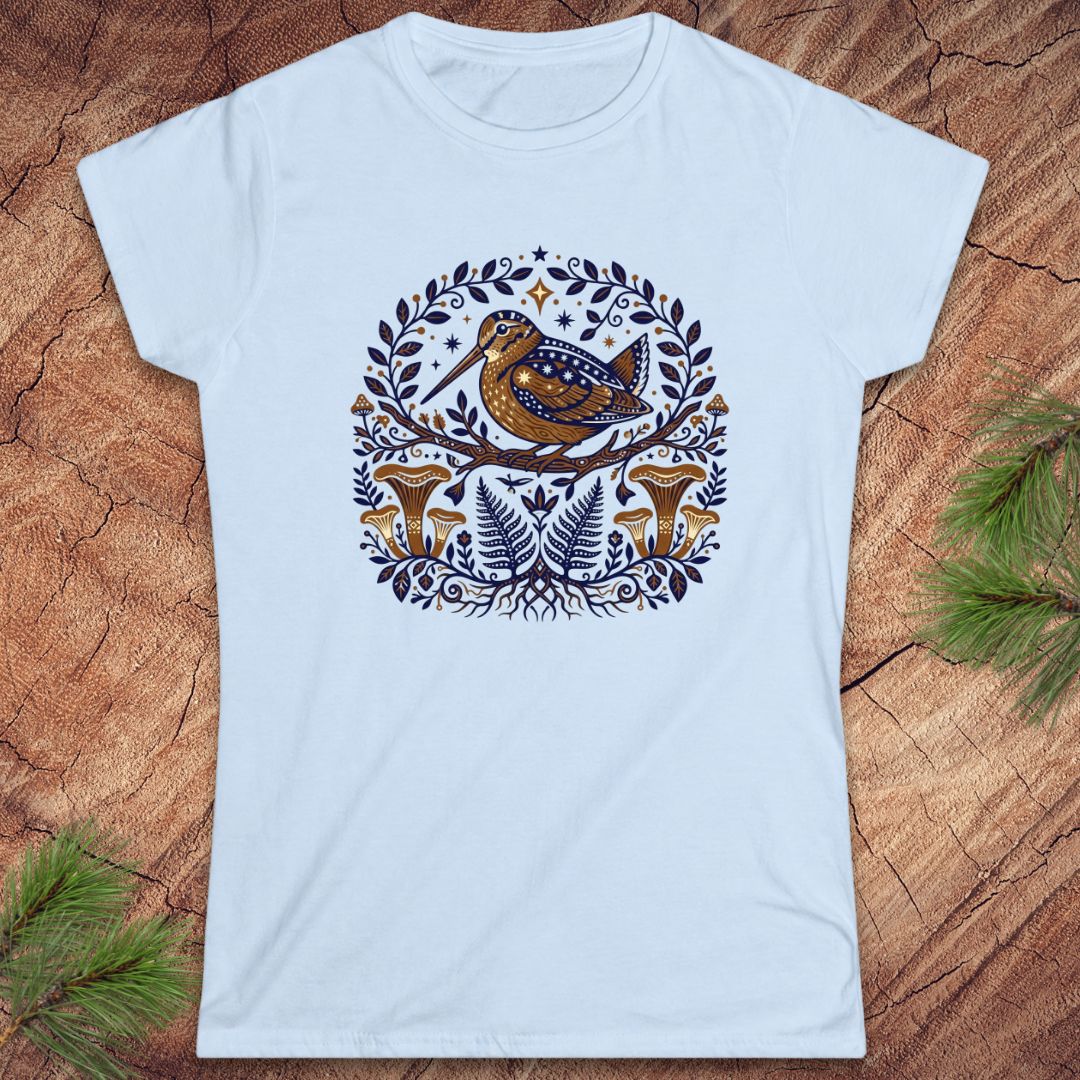 Woodcock of the Woods Women's Tee — light blue